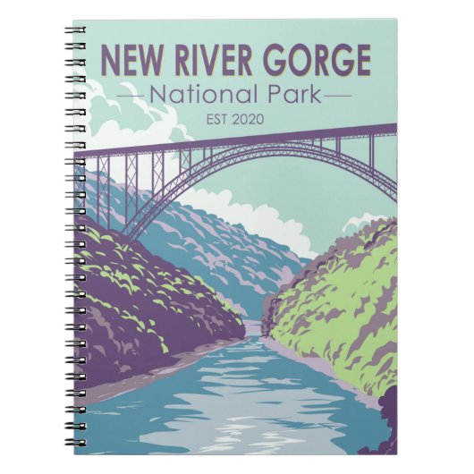 National Park der New River Gorge West Virginia Br Notizblock (Vorderseite)