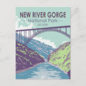 National Park der New River Gorge West Virginia Br Postkarte (Vorderseite)
