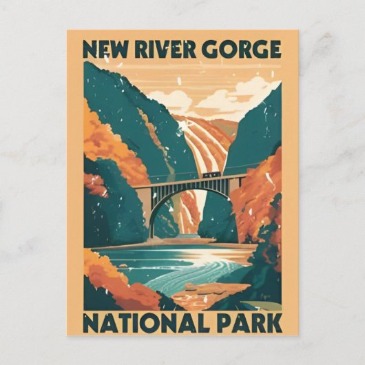 National Park der New River Gorge West Virginia Br Postkarte (Vorderseite)