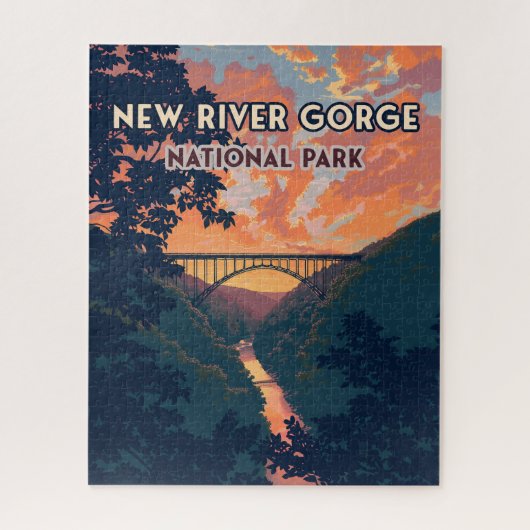 National Park der New River Gorge West Virginia Br Puzzle (Vertikal)