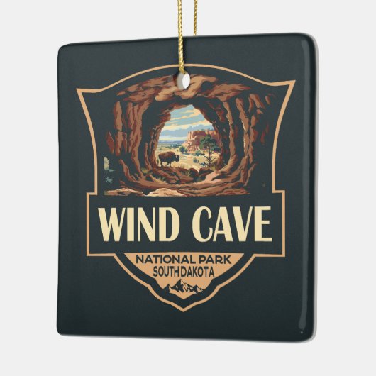 National Park der Windhöhlen - Illustration Retro Keramikornament (Links)