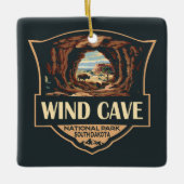 National Park der Windhöhlen - Illustration Retro Keramikornament (Vorderseite)