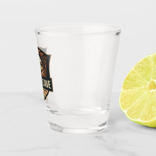 National Park der Windhöhlen - Illustration Retro Schnapsglas (Rechts)