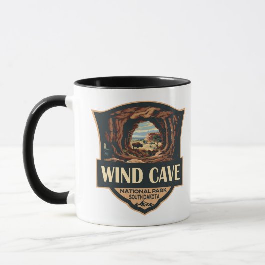 National Park der Windhöhlen - Illustration Retro  Tasse (Links)