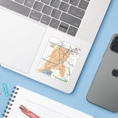National Park Map Canyonlands Aufkleber (Laptop mit iPhone)