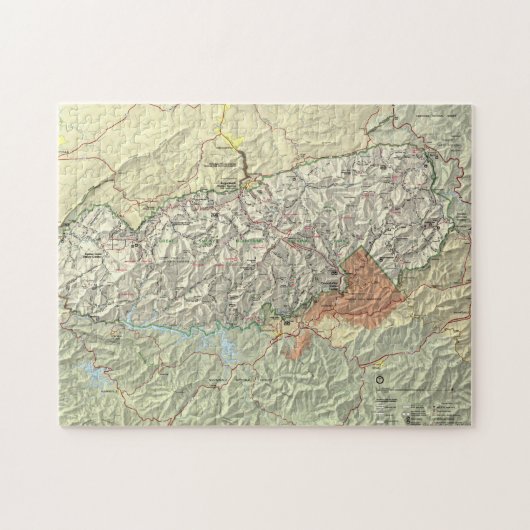 National Park Map Great Smoky Mountains (1997) Puzzle (Horizontal)
