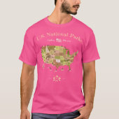 National Park Map Shirt Alle US Nationalparks Vint (Vorderseite)