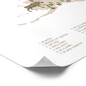 National Park Map Woodland Animal Kinderzimmer Pri Poster (Ecke)