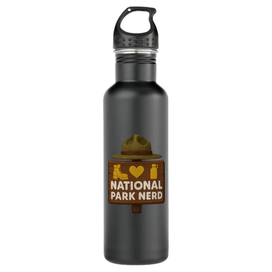 National Park Nerd Premium Edelstahlflasche (Vorderseite)