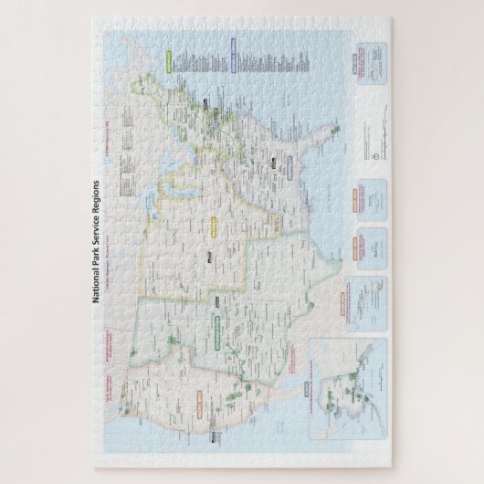 National Park Service Region Karte Puzzle (Vertikal)