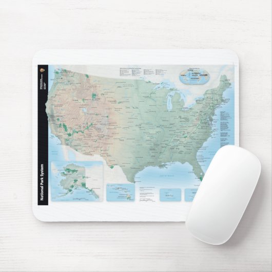National Park Service-Systems-Karte Mousepad (Mit Mouse)