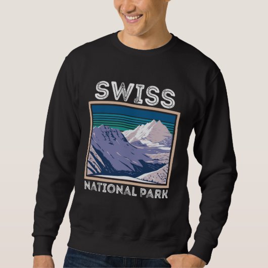 National Park Souvenir Swiss Alps Switzerland Moun Sweatshirt (Vorderseite)