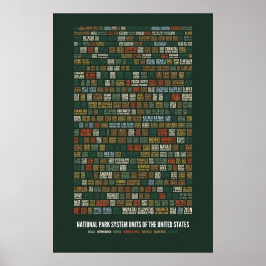National Park System Units of the US (417) Poster (Vorne)