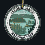 National Park Thousand Islands Abzeichen Keramik Ornament<br><div class="desc">Tausend Inseln National Park Vektorgrafik Design. Der Park liegt auf dem 1000 Islands Parkway in der Region der Tausend Inseln des Flusses Saint Lawrence.</div>