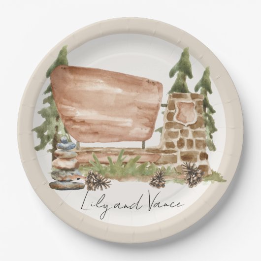 National Park Van Road Trip Paper Plate Pappteller (Vorderseite)