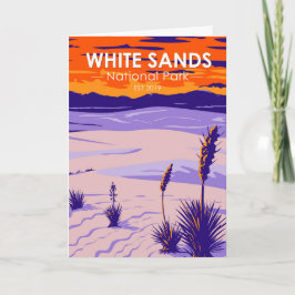 National Park White Sands New Mexico Vintag Karte