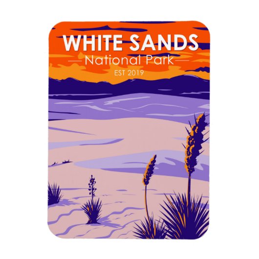 National Park White Sands New Mexico Vintag Magnet (Vertikal)