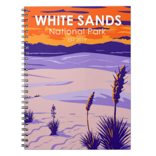 National Park White Sands New Mexico Vintag Notizblock