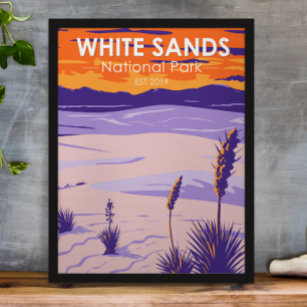 National Park White Sands New Mexico Vintag Poster