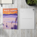 National Park White Sands New Mexico Vintag Postkarte<br><div class="desc">Vektorgrafik mit weißem Sand. Der Park befindet sich im Staat von New Mexico und ist komplett von der White Sands Missile Range umgeben.</div>