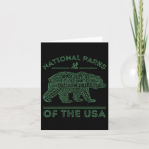National Parks Bear Hiking Travel Camping Outdoors Karte