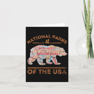 National Parks Bear Hiking Travel Camping Outdoors Karte