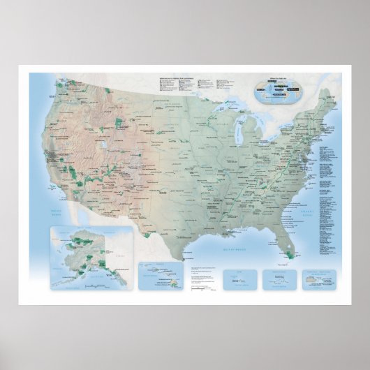 National Parks Map Poster USA (Update 2021) (Vorne)