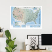 National Parks Map Poster USA (Update 2021) (Heimbüro)