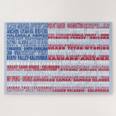 National Parks of America Flag Word Cloud Gift Puzzle (Horizontal)