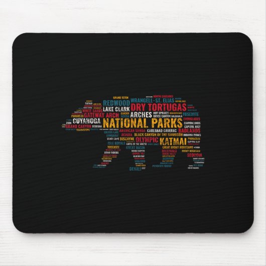 National Parks Usa Bear Hiking Camng Adventure Gif Mousepad (Vorne)