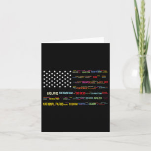 National Parks USA List Word Cloud Us Flag Camping Karte