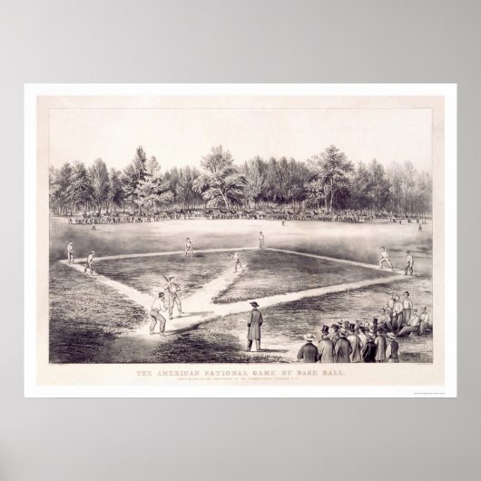 National Pastime Baseball 1866 Poster (Vorne)