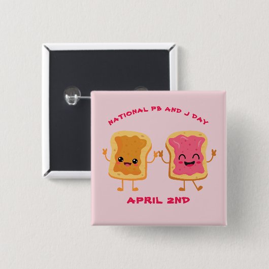 National Peanut Butter and Jelly Day 2. April Button (Vorne & Hinten)