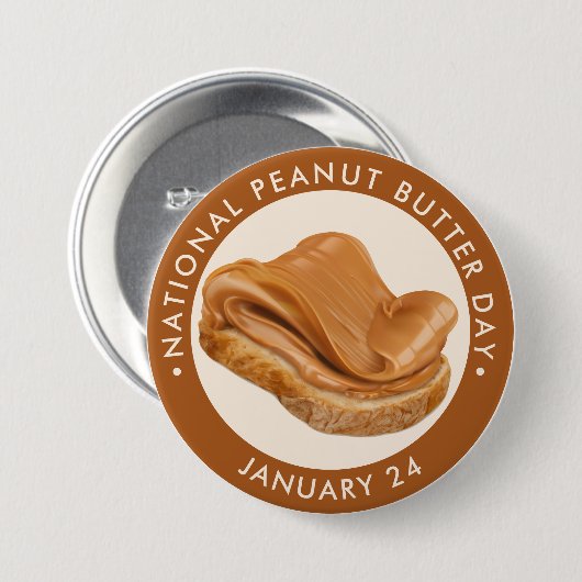 National Peanut Butter Day, Erdnussbutter Toast Button (Vorne & Hinten)