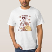 "National Pet Day T - Shirt - Niedlicher Hund & Ka (Vorderseite)