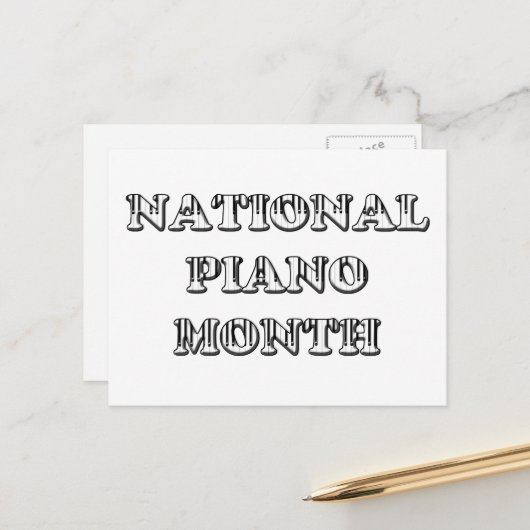 National Piano Month Postkarte (Vorderseite/Rückseite Beispiel)