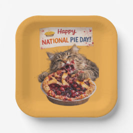 National Pie Day Cat Plates Pappteller