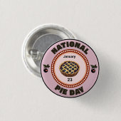 National Pie Day Cherry Pie Button (Vorne & Hinten)
