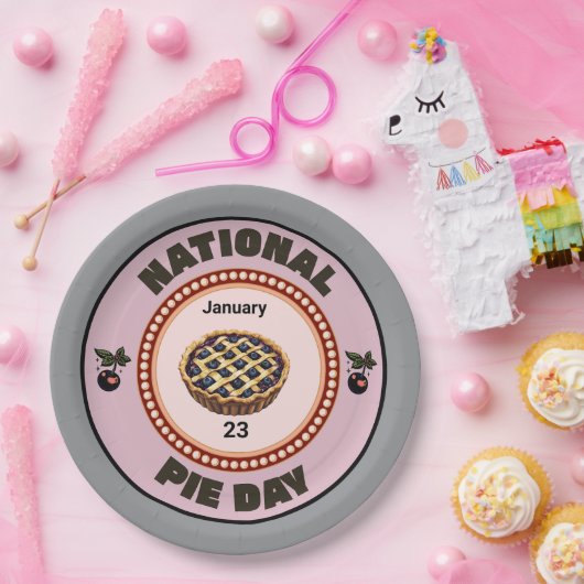 National Pie Day Cherry Pie Pappteller (Party)