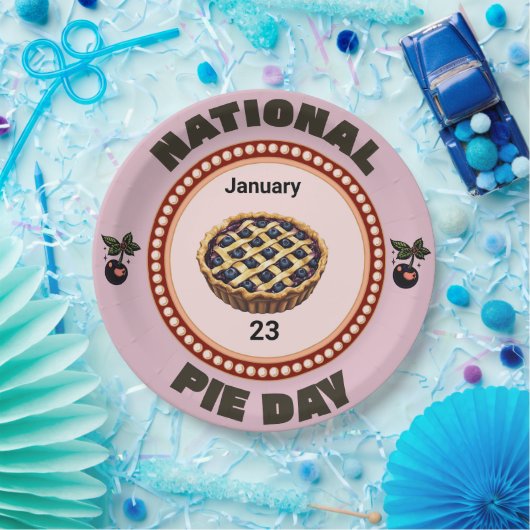 National Pie Day Cherry Pie Pappteller (Party)