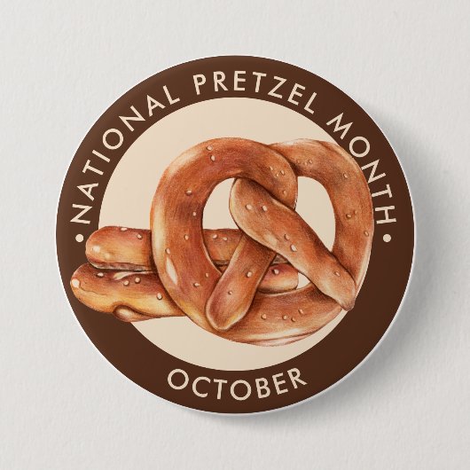 National Pretzel Month, Oktober, Softbretzel Button (Vorderseite)
