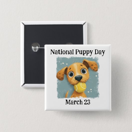 National Puppy Day  Button (Vorne & Hinten)
