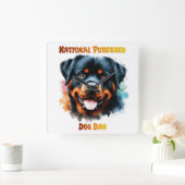 National Purebred Dog Day Rottweiler Artwork Quadratische Wanduhr (Zuhause)