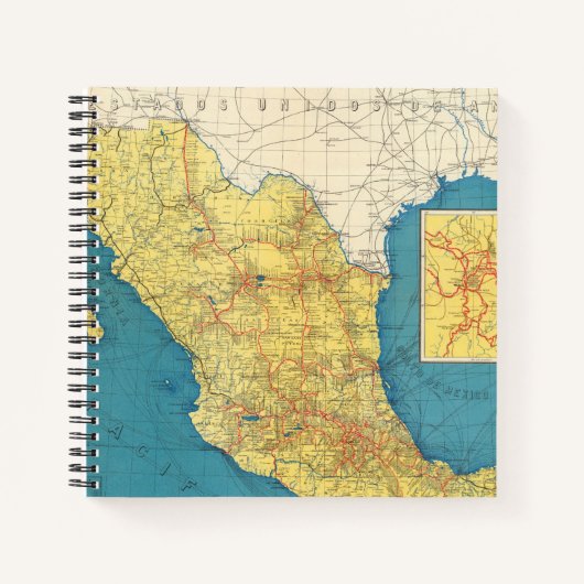 National Railroads of Mexico Map Notizblock (Vorderseite)