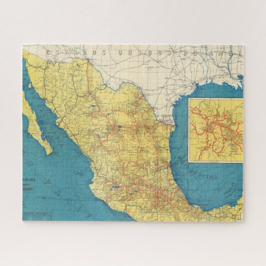 National Railroads of Mexico Map Puzzle (Horizontal)
