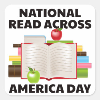 National Read Across America Day Quadratischer Aufkleber