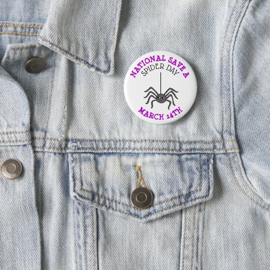 National Rett a Spider Day März 14. Button (Beispiel)