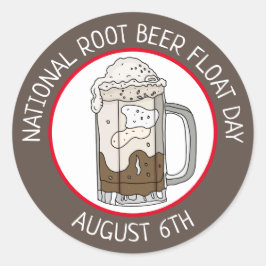 National Root Beat Float Day | August 6. Runder Aufkleber