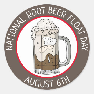 National Root Beat Float Day | August 6. Runder Aufkleber