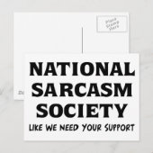 National Sarcasm Postkarte (Vorne/Hinten)
